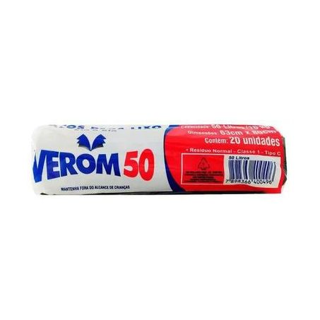 SACO LIXO VEROM RL 50L 20UN