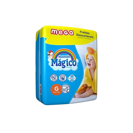 Fralda Mundo Magico Mega G com 60 Unidades