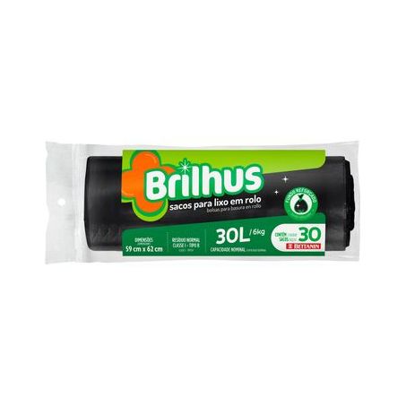 SACO P/LIXO BRILHUS 30L 59X62CM