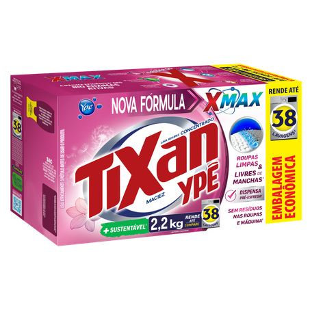 Lava Roupas Po Ype 2.2kg Tixan Caixa Maciez Embalagem Economica