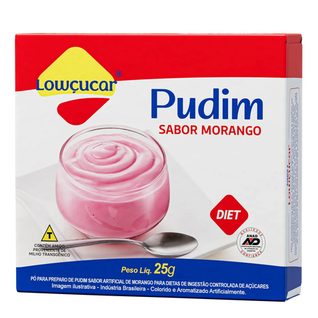 Pudim em Pó Morango Zero Lowçucar 25g