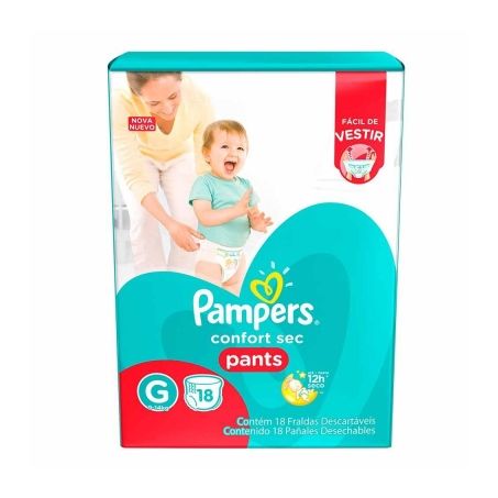 FRALDA PAMPERS PANTS G VESTE FACIL C/18