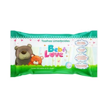 Toalha Umedecida Bebê Love Comidades 100UN