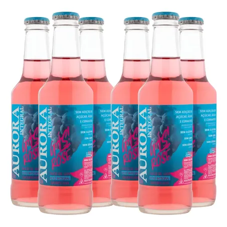 Suco Integral Aurora 275ml Gaseificado Uva Rose