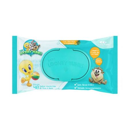 Toalhas umedicidas looney tunes c/48un