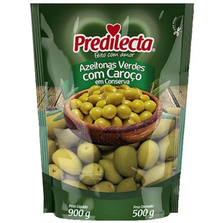 Azeitona predilecta verde c/caroco 500g