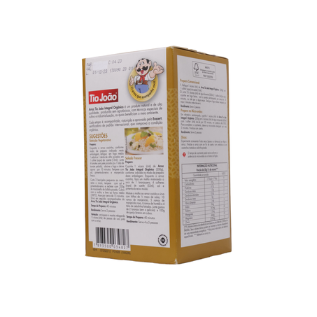 ARROZ TIO JOÃO INTEGRAL ORGÂNICO 1KG 360-36