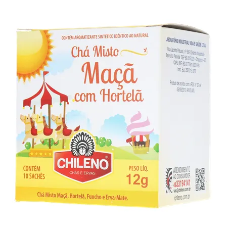 Chá Misto Chileno Maçã com Hortelã Sachê 1.2gr - Caixa com 10un - 12gr 360-3