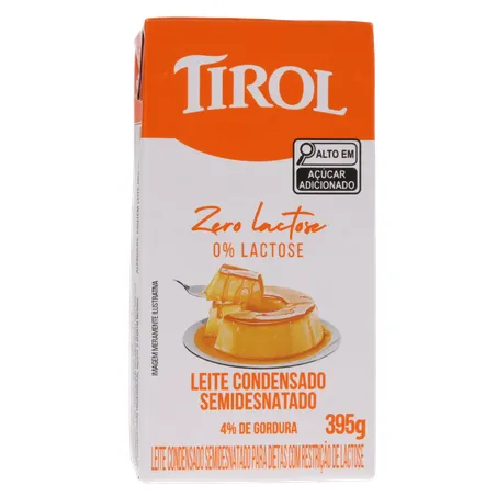 Leite Condensado Tirol Semidesnatado Zero Lactose Caixa 395gr 360-35