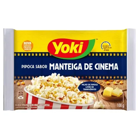 Pipoca de Microondas Yoki Popcorn Manteiga de Cinema 100G