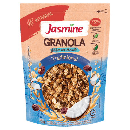 Granola integral tradicional zero acucar jasmine 250g