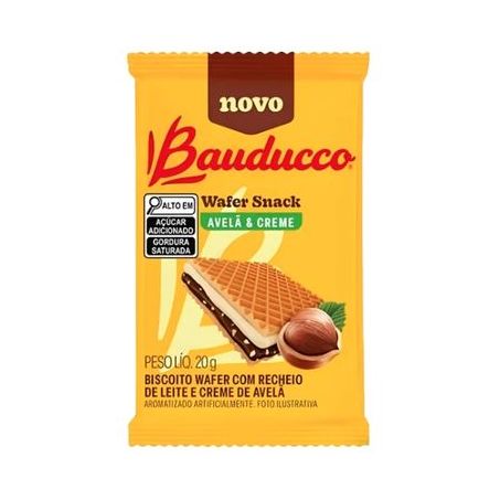 Biscoito Wafer Avelã  Creme Bauducco Pacote 20g