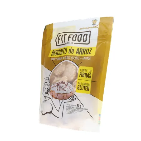 Biscoito de Arroz Fit Food Quinda Integrais e Linhaça Sachê 90gr 360-3