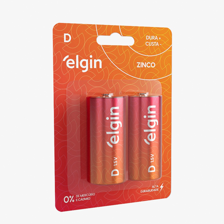 Pilha elgin zinco carvão d c/2
