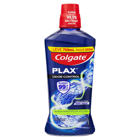 Antisséptico Bucal Colgate Plax Leve 750ml, pague 500ml - Odor Control