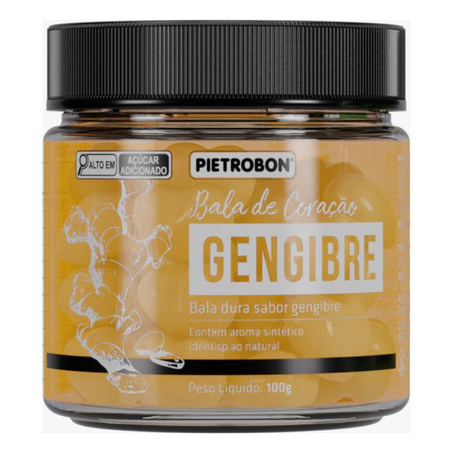 Bala de coração pietrobon gengibre 100g