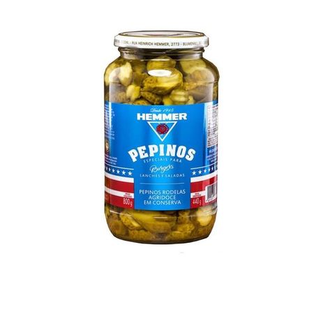Pepino Hemmer Burgers Agridoce Conserva 350g 
 
