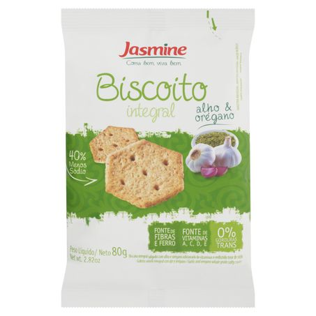 BISCOITO INTEGRAL ALHO E ORÉGANO JASMINE