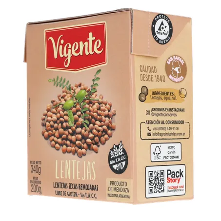LENTILHA EM CONSERVA IMPORTADO DA ARGENTINA VIGENTE TP 200G 360-5