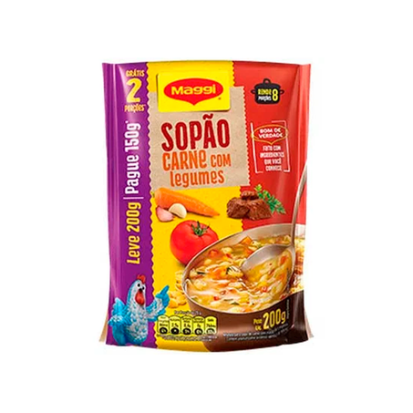 Sopão maggi carne com legumes leve 200g pague 150g