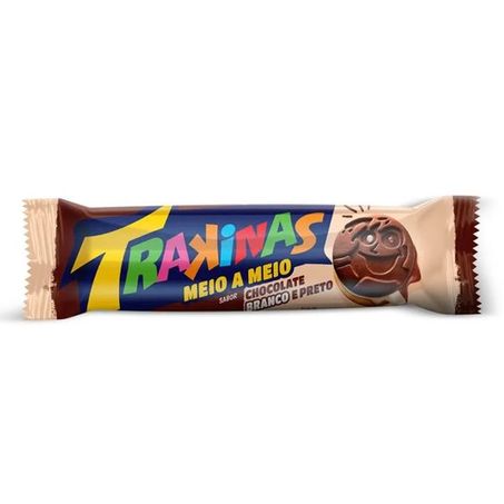 Biscoito trakinas 126g meio choc branco