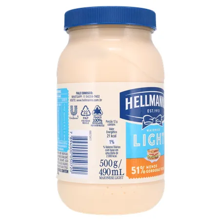 MAIONESE HELLMANN'S LIGHT POTE 500G 360-31