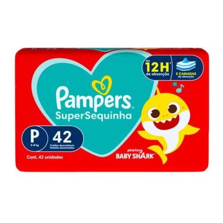 Fralda Descartável Infantil Pampers SuperSequinha P Pacote 42 Unidades