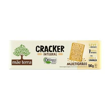 Biscoito Cracker Integral Orgânico Mãe Terra Tribos Original 130G