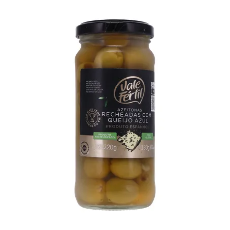 AZEITONA VERDE VALE FERTIL RECHEADO COM QUEIJO VIDRO 130G 360-34