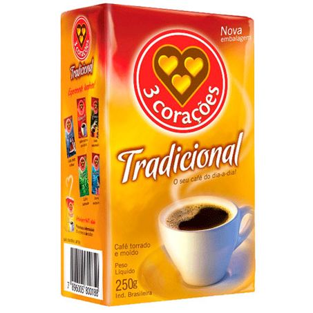 Café 3 corações 250g tradicional vácuo
