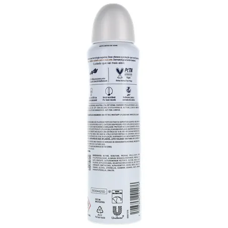 Antitranspirante Aerosol Dove Invisible Dry Violeta e Frésia Branca Frasco Spray 150ml 360-19