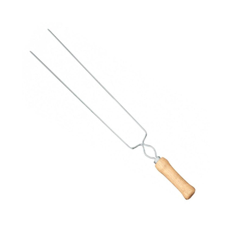 Espeto Mor Duplo Cromado 85Cm