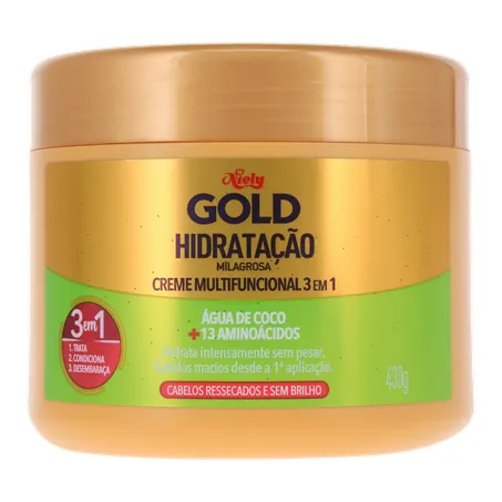 Creme de Tratamento Niely Gold Água de Coco 430g 360-0