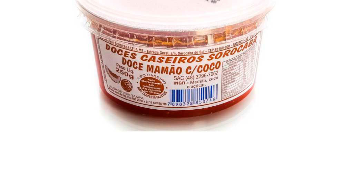 Doce de Mamão Caseiro Coco Sorocaba 250G