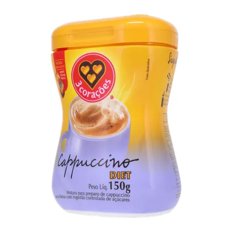 Cappuccino 3 Corações Diet Pt 150g 360-3