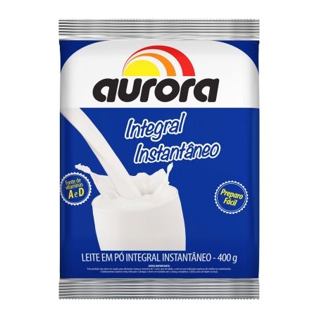 Leite em Pó Integral Aurora Instantâneo Pacote 400gr