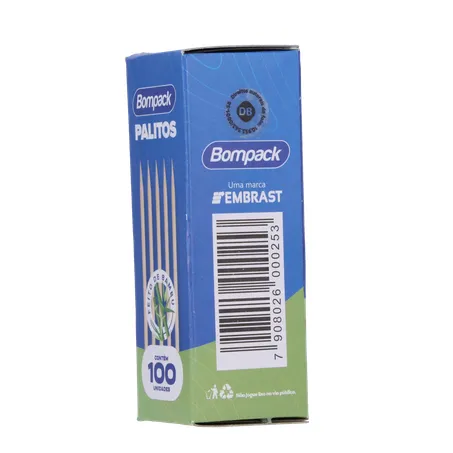 Palitos de bambu bompack bandeja c/100 360-24