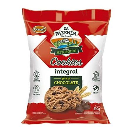 Cookies Biosoft Da Fazenda Caseiro Gotas De Chocolate Pacote 100g 
 
