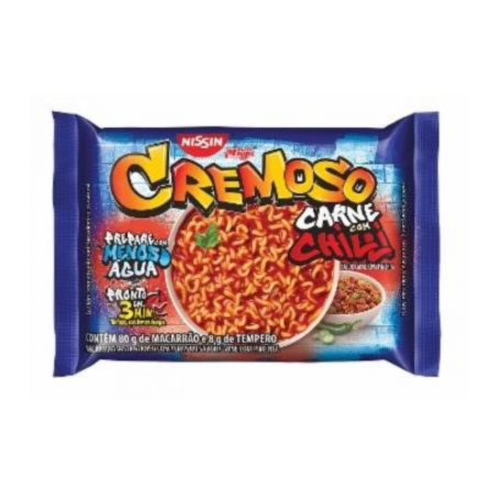 Macarrão instantâneo nissin cremoso carne chilli 88gr