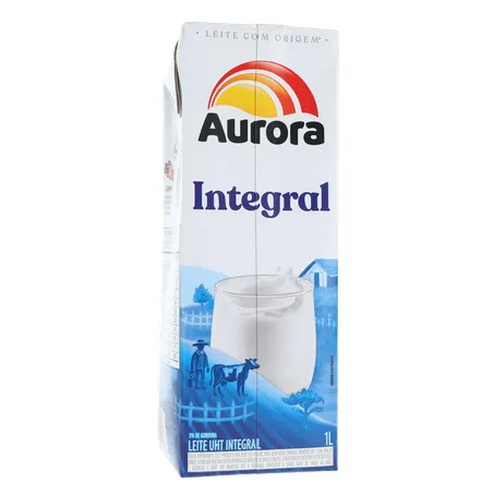 Leite UHT Integral Aurora Caixa com Tampa 1lt 360-17