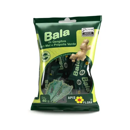 BALA DE GENGIBRE COM PRÓPOLIS 40G - APISFLORA