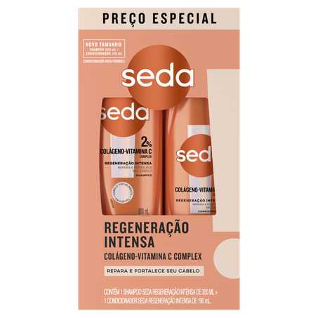 Kit Shampoo 300ml  Condicionador 190ml Seda Regeneração Intensa