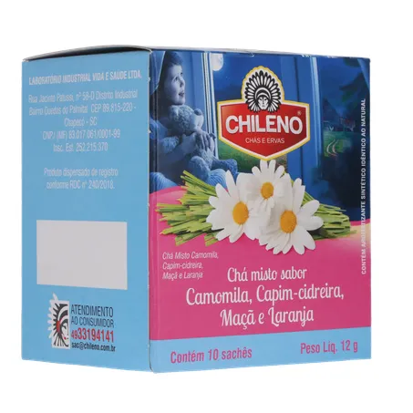Chá Misto Chileno Camomila, Capim-Cidreira, Maçã e Laranja Sachê 1.2gr - Caixa com 10un - 12gr 360-14