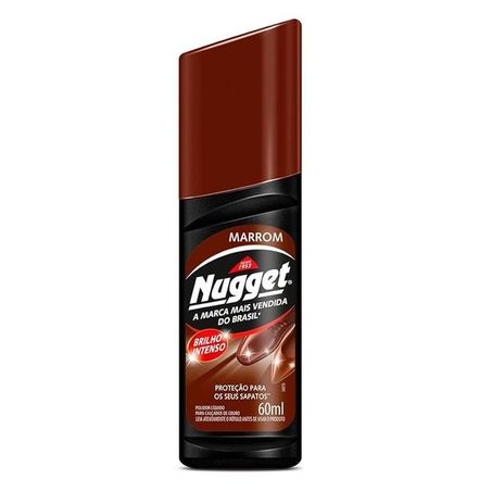Polidor de Sapatos Líquido Nugget Marrom Frasco 60ml