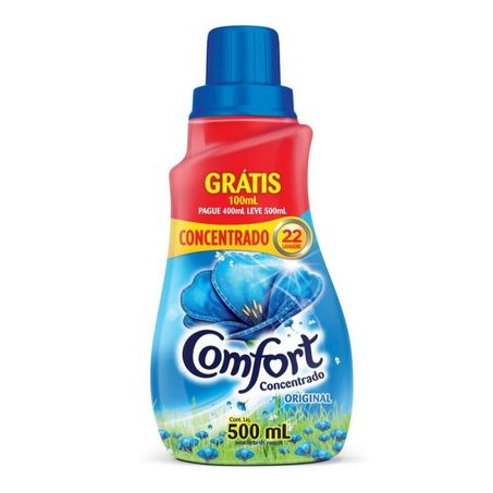 Amaciante concentrado comfort original leve 500ml pague 400ml