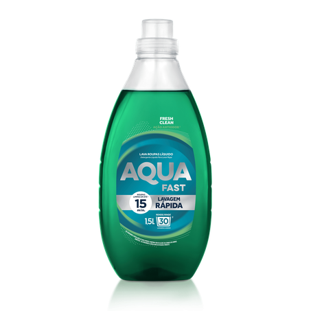 LAVA ROUPAS LÍQUIDO AQUAFAST FRESH CLEAN AÇÃO ANTIODOR 1,5L