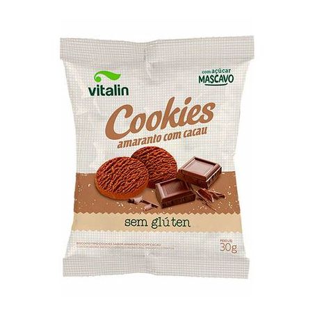 Biscoito cookies vitalin amaranto c/cacau s/gluten 30g
