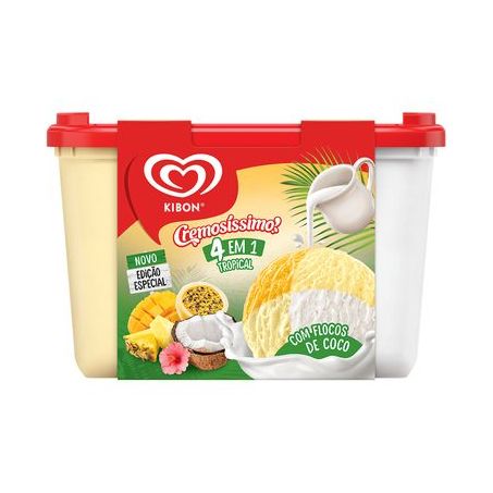 Sorvete cremosíssimo 2 em 1 tropical kibon 2l