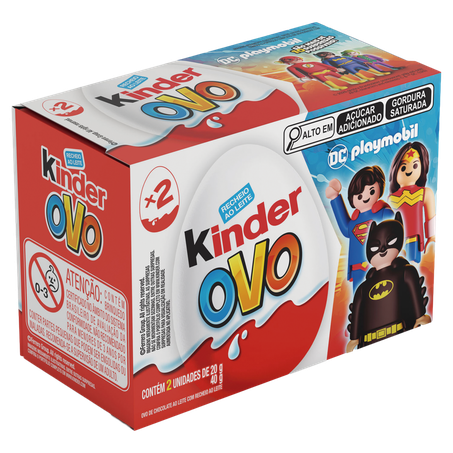 Ovo De Chocolate Kinder Dc Playmobil Caixa 2un 40g 
 