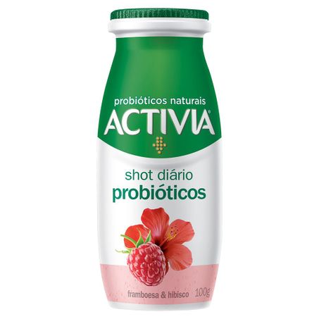 Leite fermentado framboesa e hibisco zero lactose activia shot diário